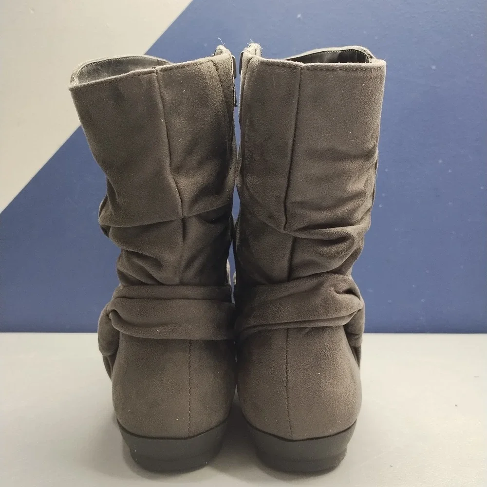 Comfortview Ezra Slouch Winter Boots Womens US Size 8W Gray Comfort‎ Side Zip